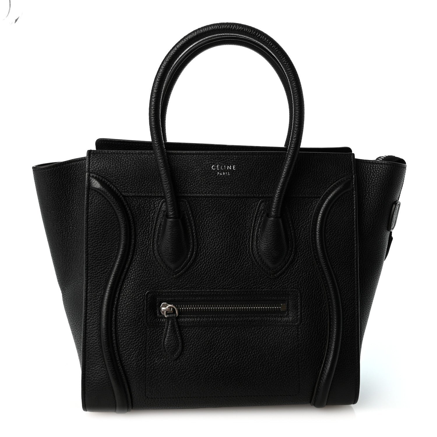Celine Drummed Calfskin Micro Luggage Black