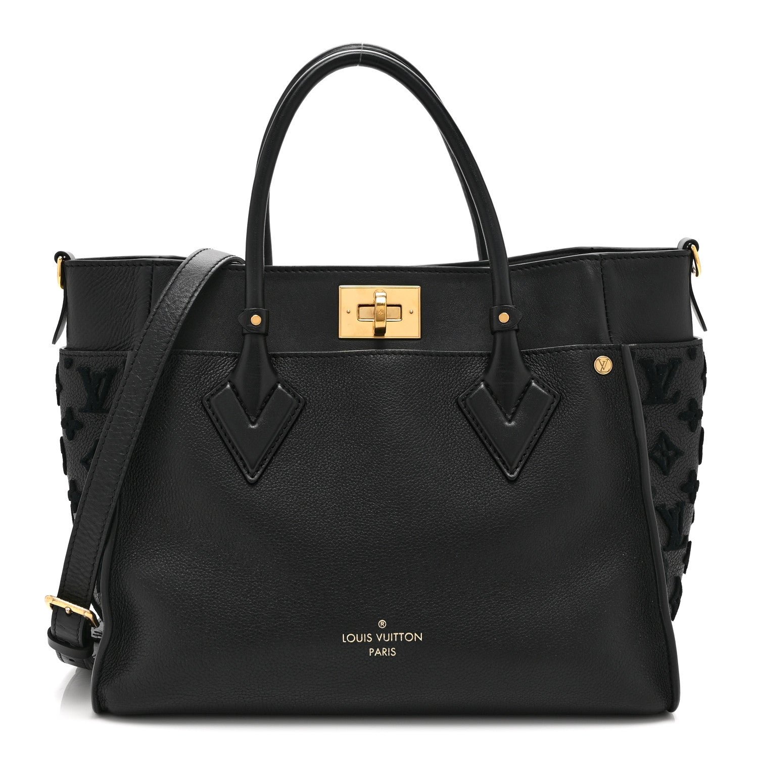 Louis Vuitton Calfskin Monogram Tufting On My Side Black