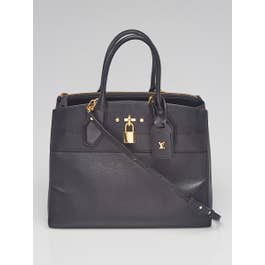 Louis Vuitton Louis Vuitton Black Leather City Steamer MM Bag