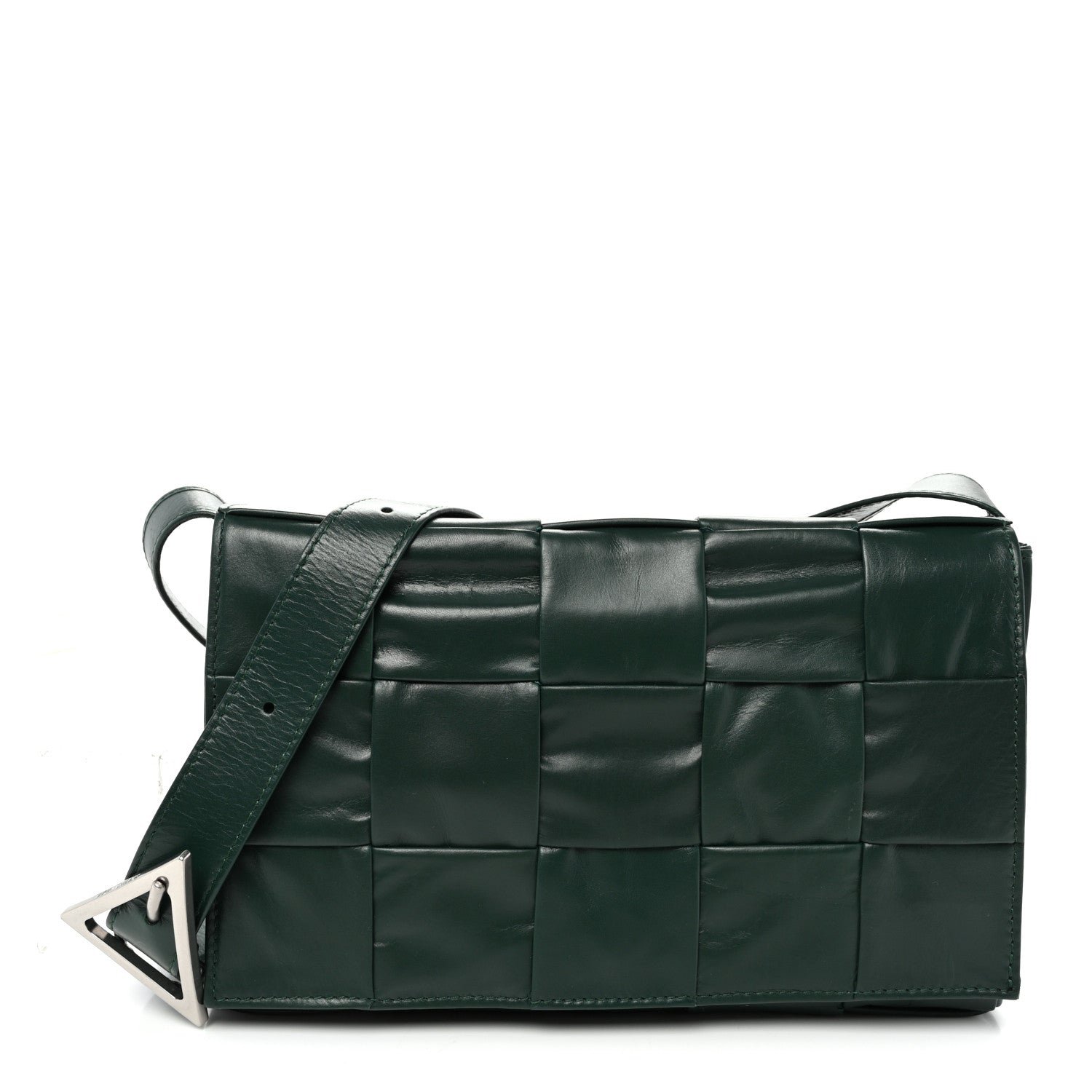 Bottega Veneta Paper Calfskin Maxi Intreccio Small Cassette Crossbody Bag Raintree