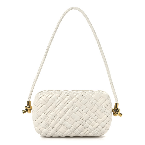 Bottega Veneta Foulard Intrecciato Knot On Strap White