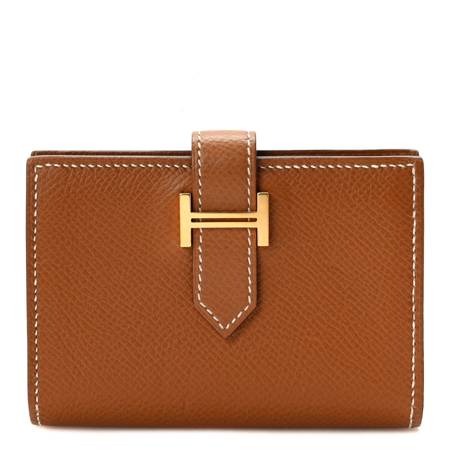 Hermes Epsom Bearn Card Holder Wallet Gold