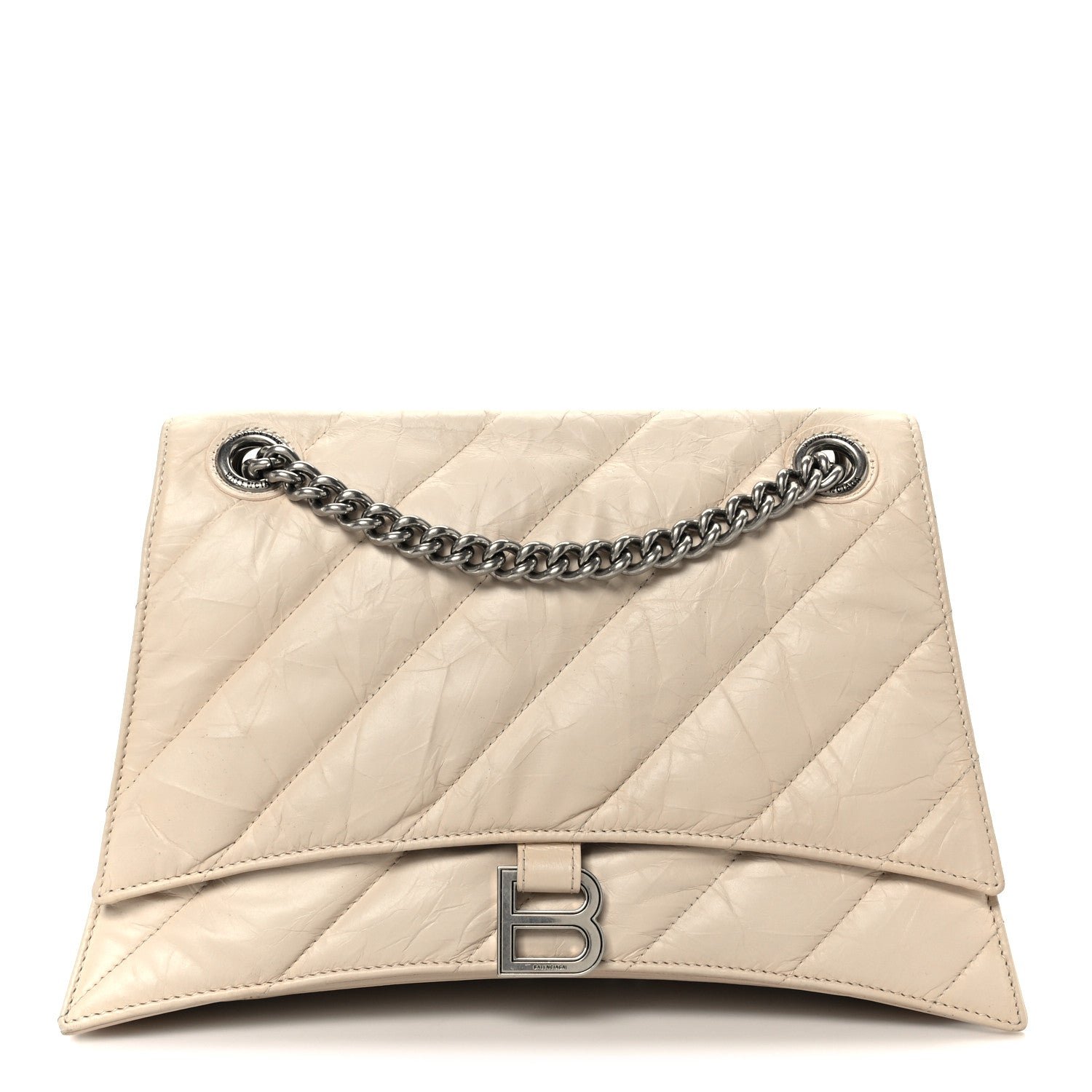 Balenciaga Balenciaga Crushed Calfskin Quilted Medium Crush Chain Bag Nude
