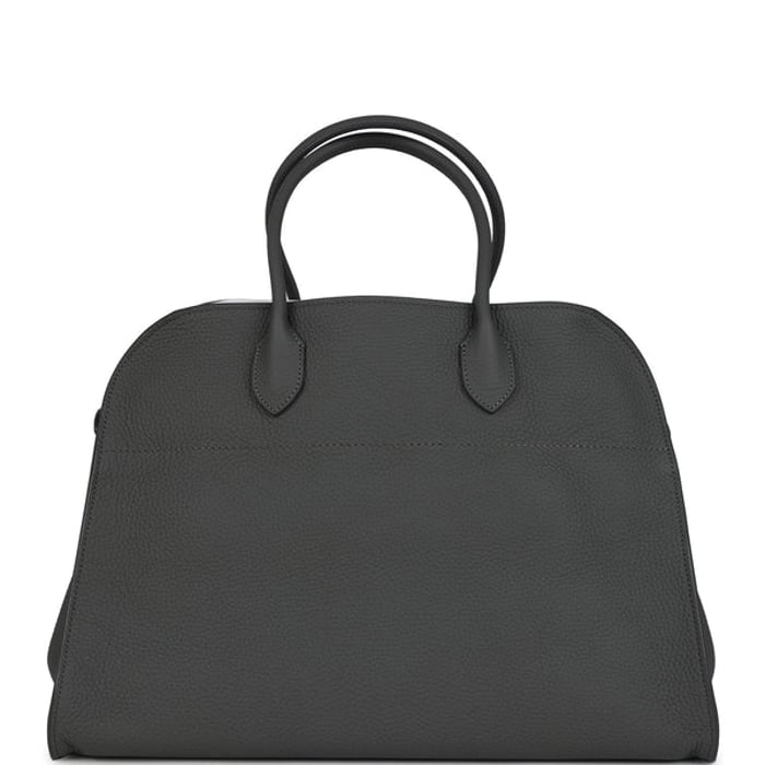 The Row The Row Soft Margaux 15 Bag Timouse Grey Calfskin Silver Hardware