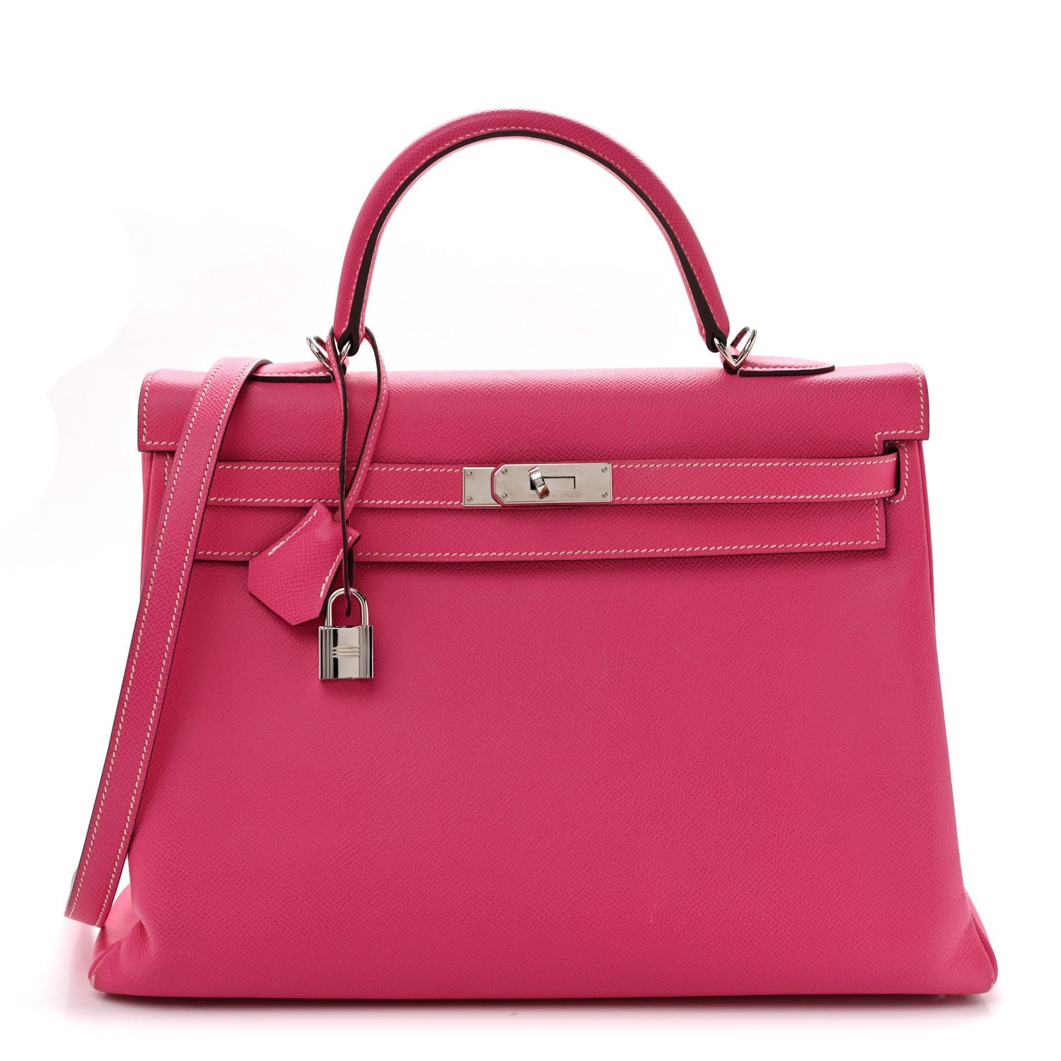 Hermes Hermes Epsom Candy Kelly Retourne 35 Rose Tyrien Rubis