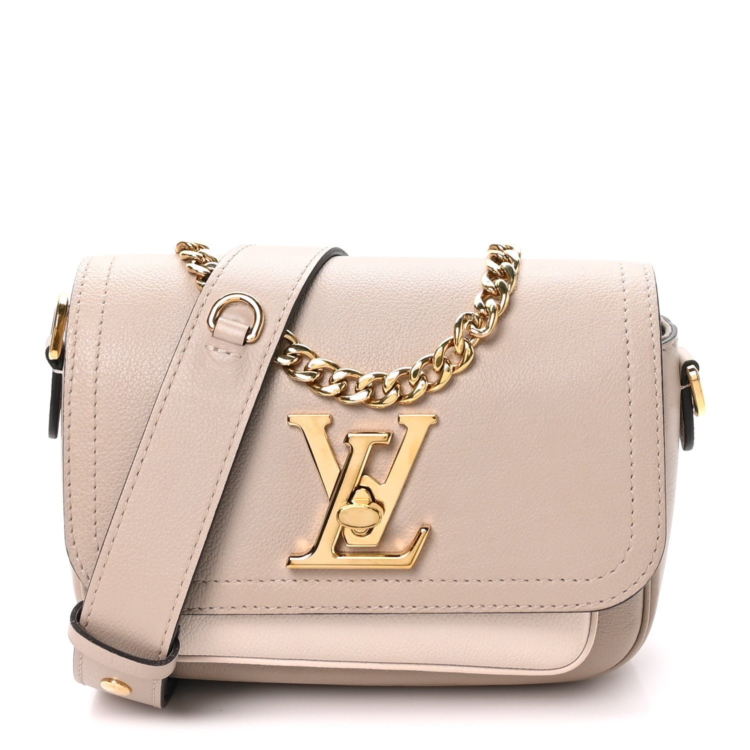 Louis Vuitton Grained Calfskin Lockme Tender Greige