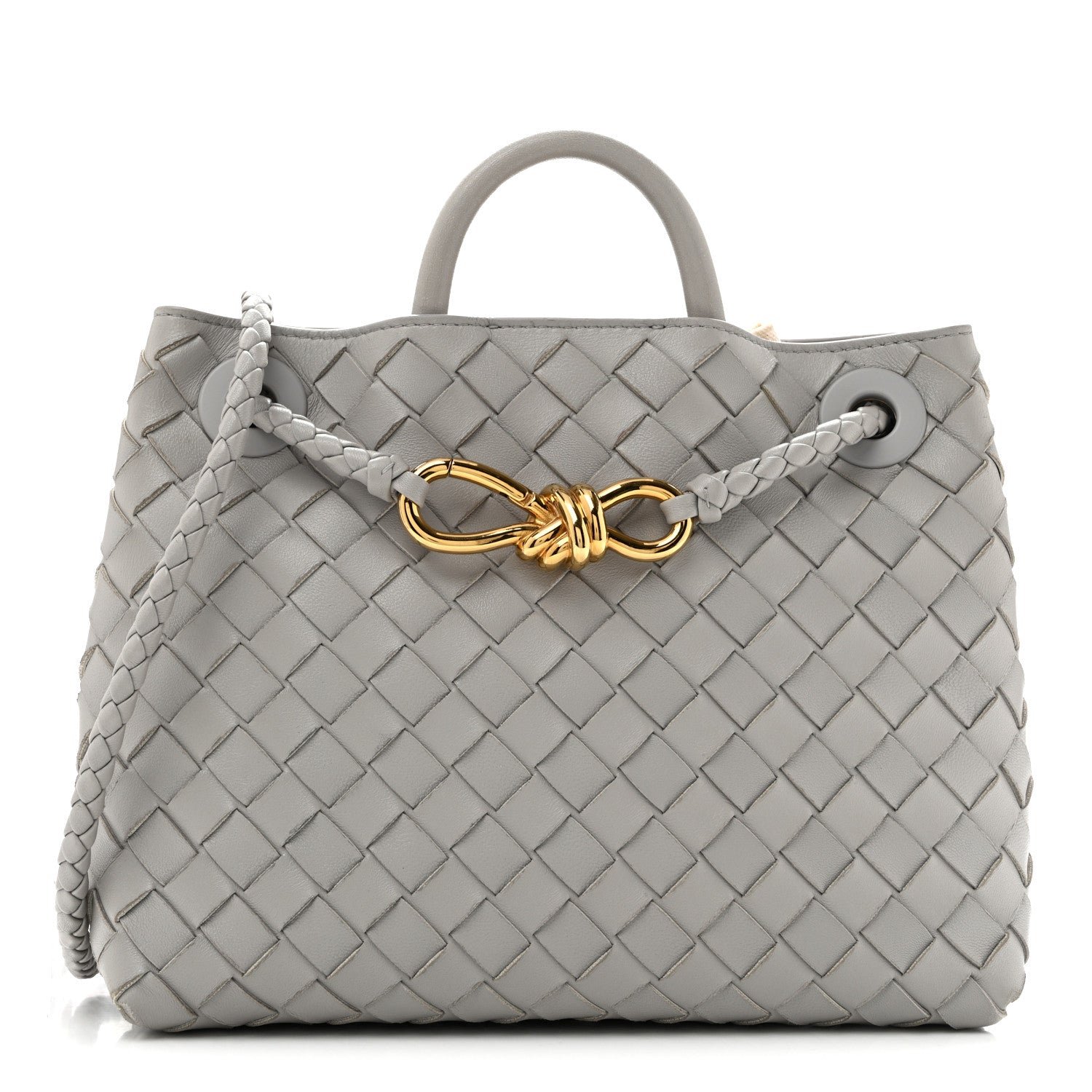 Bottega Veneta Bottega Veneta Nappa Intrecciato Small Andiamo Shoulder Bag Sterling