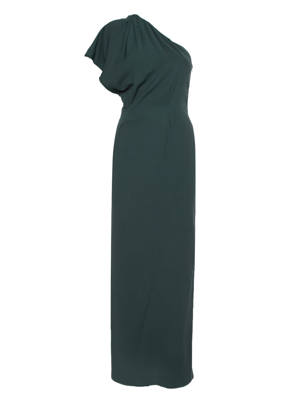 one-shoulder ruched maxi dress