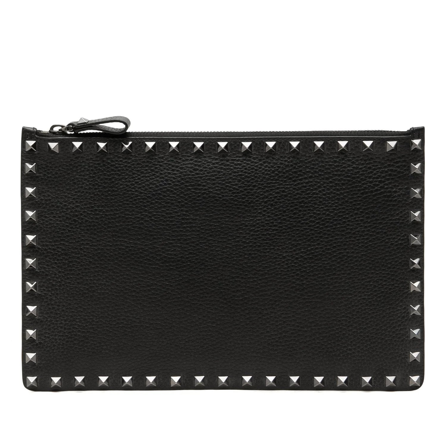 Grained Calfskin Rockstud Clutch