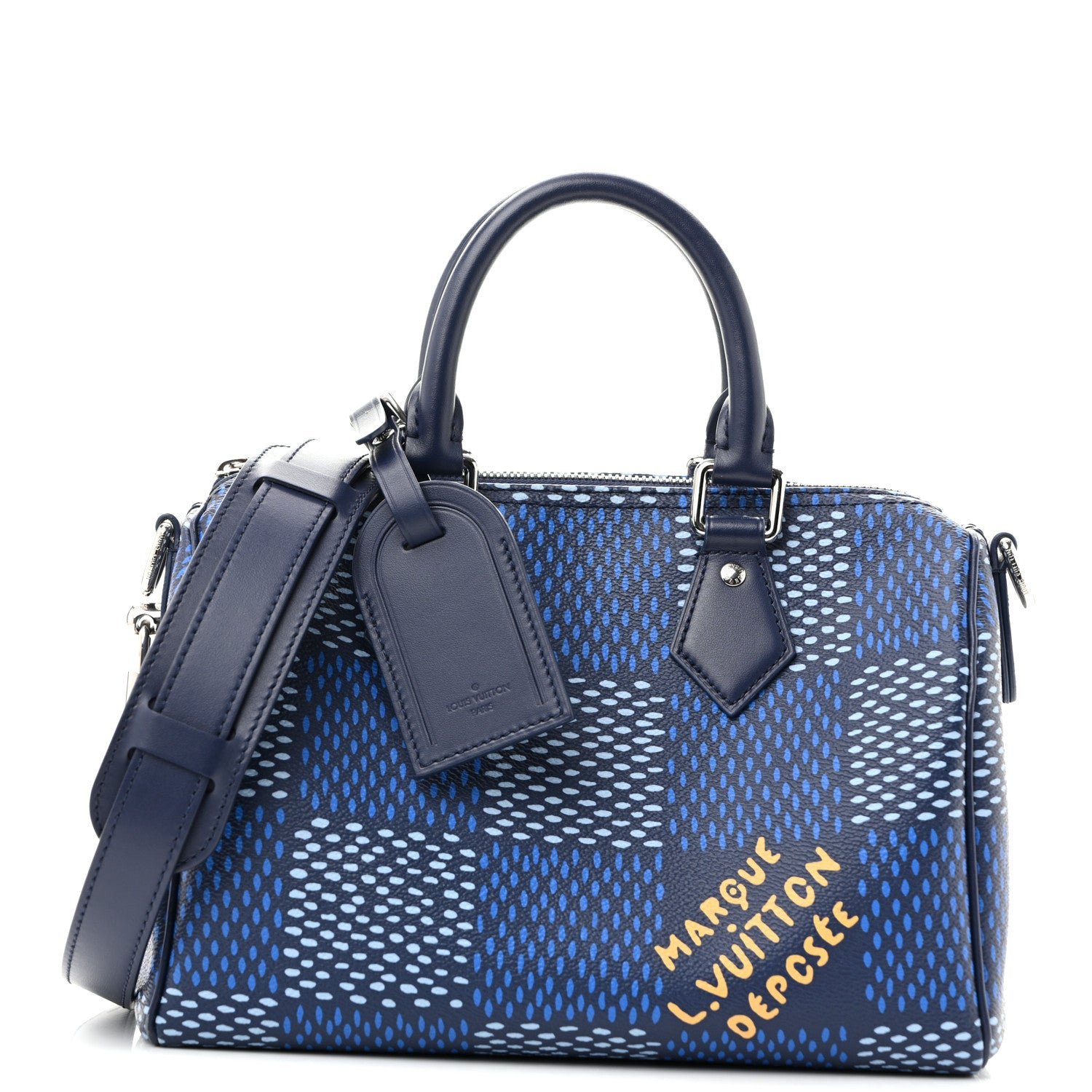 Louis Vuitton Damier Heritage Speedy Bandouliere 25 Blue