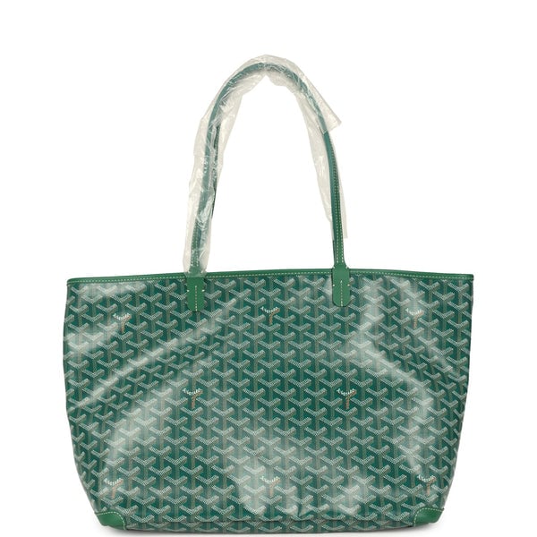 Goyard Goyard Goyardine Green Artois MM Tote Palladium Hardware