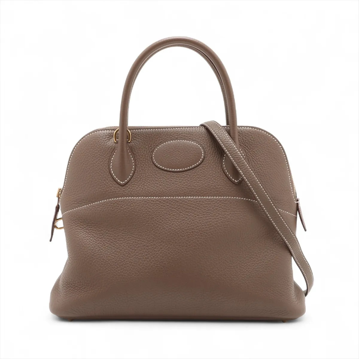 Hermès Bolide 31 Taurillon Clemence Etoupe Gold Metal Fittings