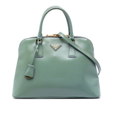 Prada Patent Leather Large Saffiano Vernice Promenade Satchel