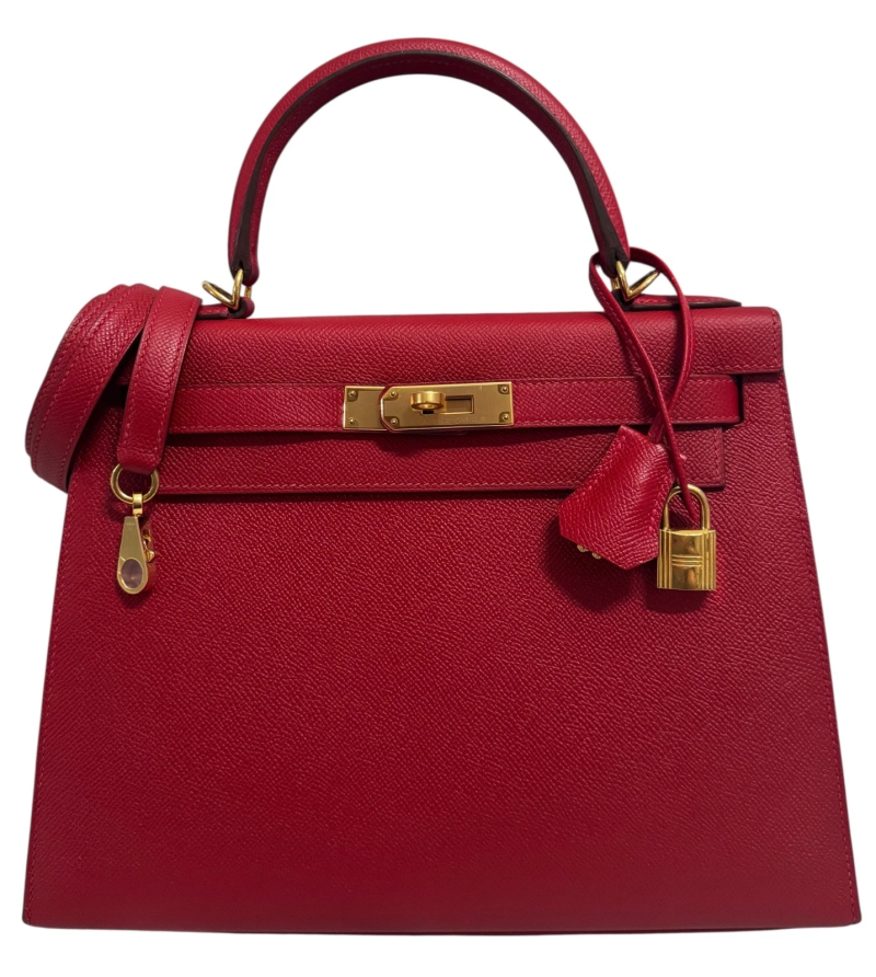 Hermes Rouge Casaque Epsom Kelly 28 Sellier Gold Hardware, 2017