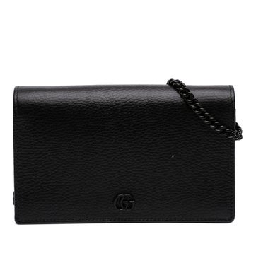 GG Marmont Calfskin Monochrome Wallet On Chain