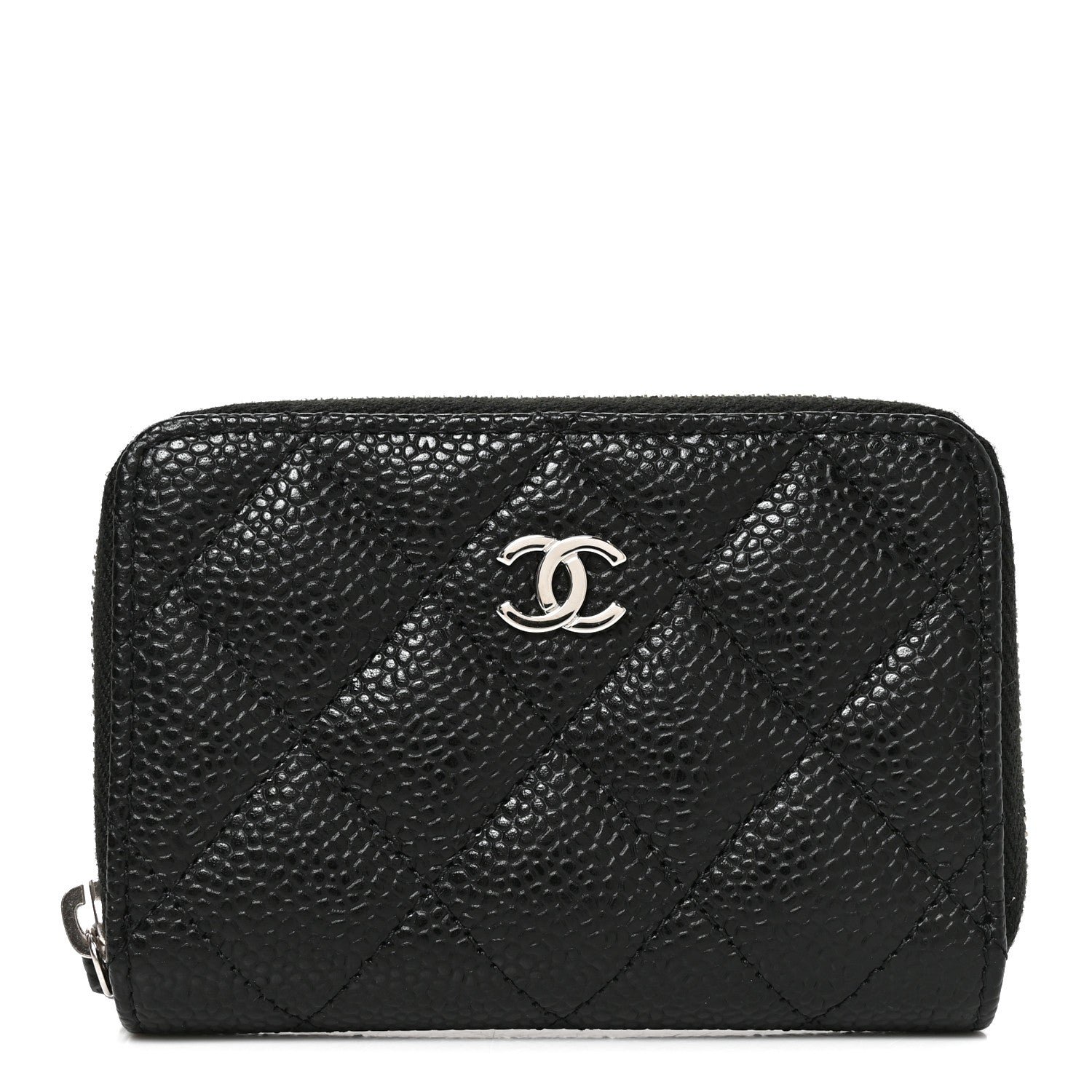 Chanel Caviar Quilted Zip Coin Purse Black
