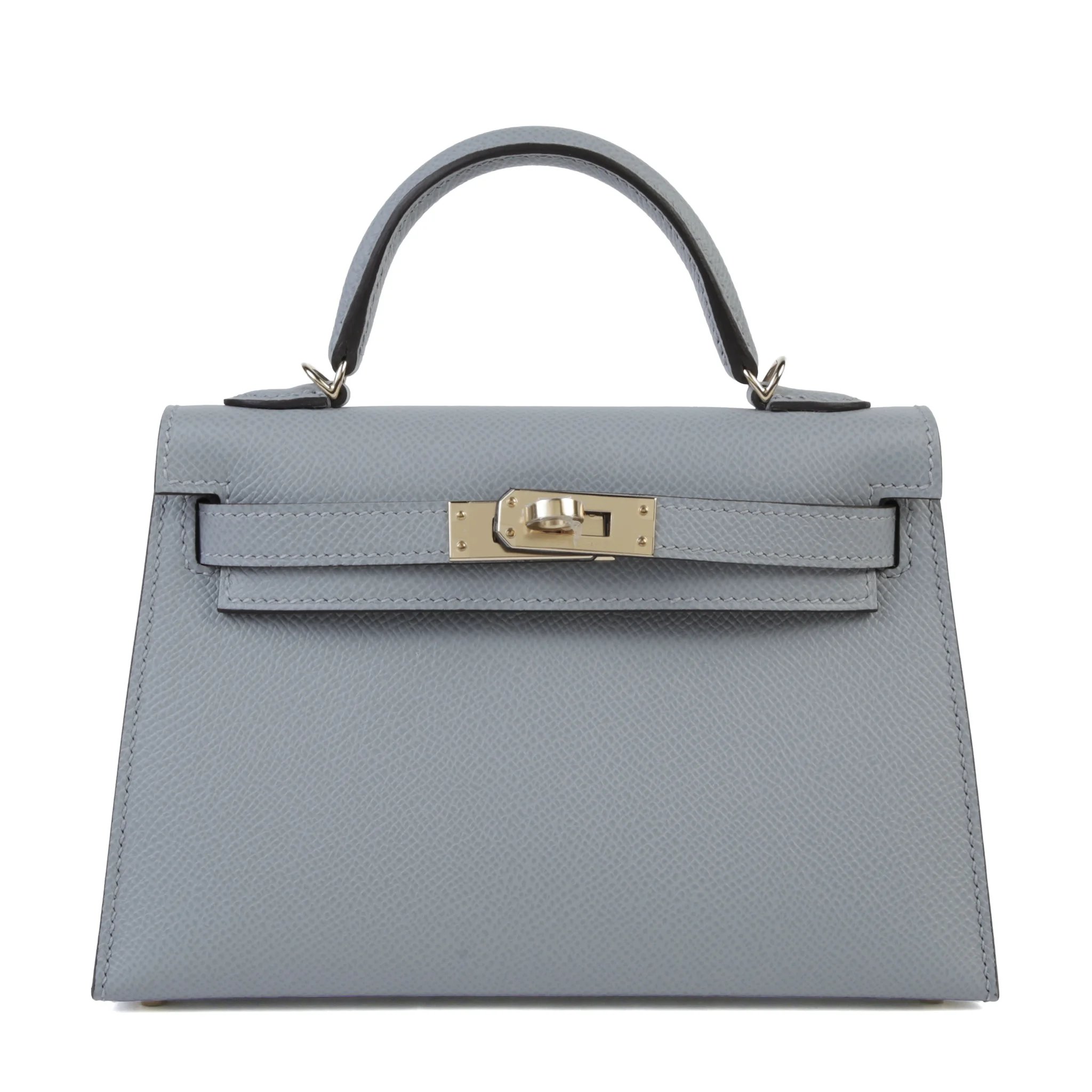 Brand New ( Rank N ) HERMÈS Mini Kelly II Gris Pantin (P0) Epsom Permabrass hardware G (2026)