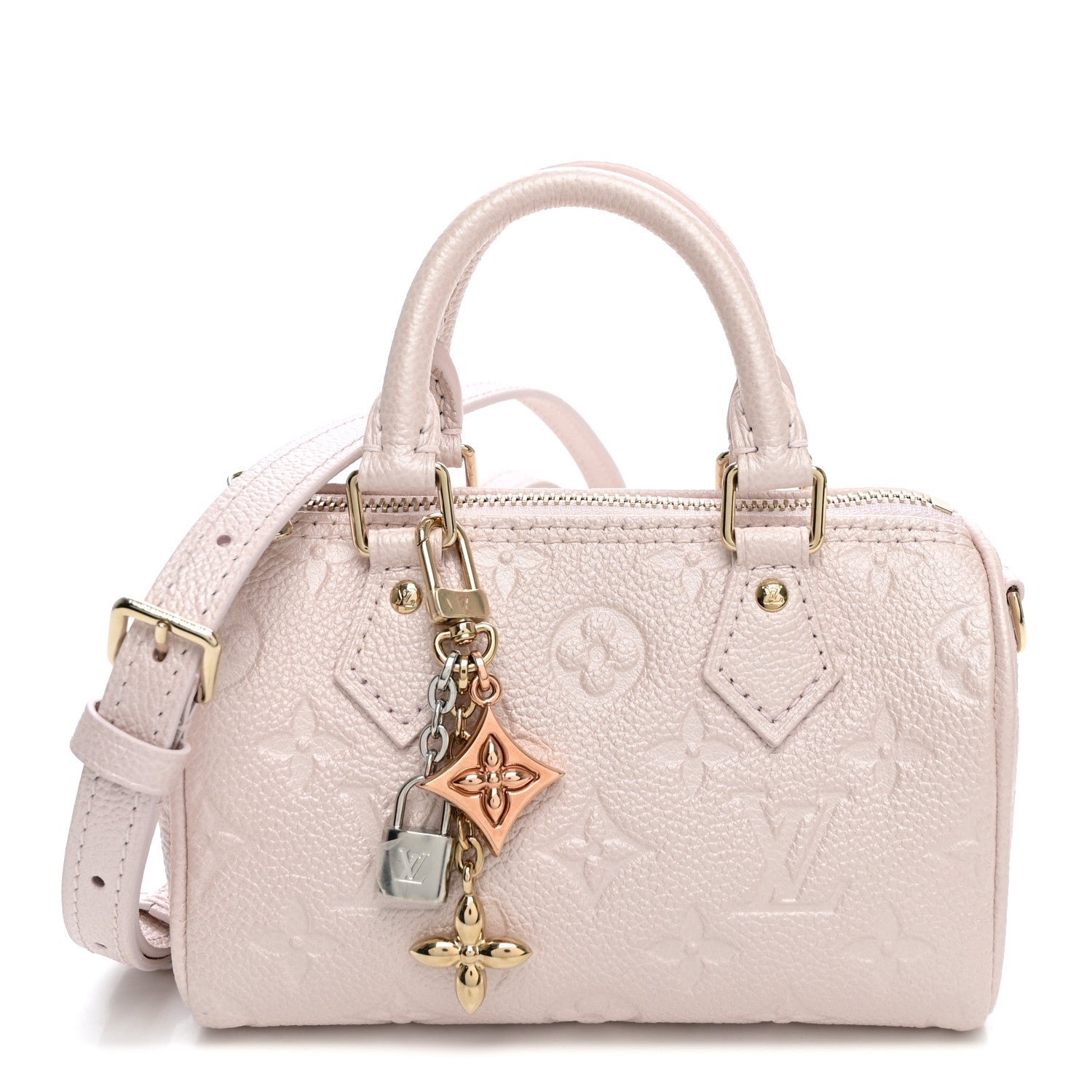 Louis Vuitton Louis Vuitton Empreinte Monogram Nano Speedy Snowy Pearl