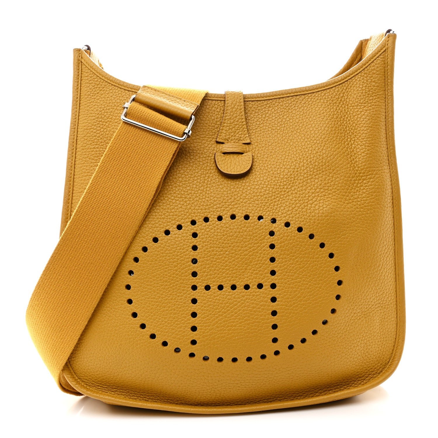 Hermes Hermes Taurillon Clemence Evelyne III PM Jaune Ambre