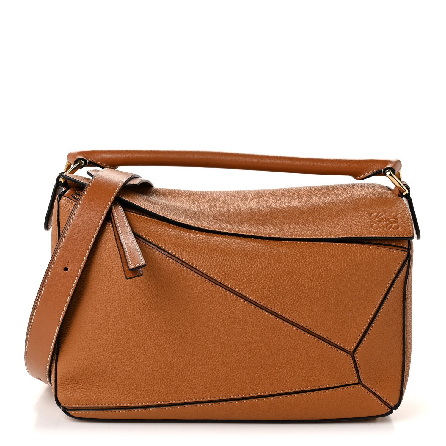 Loewe Calfskin Medium Puzzle Bag Light Caramel