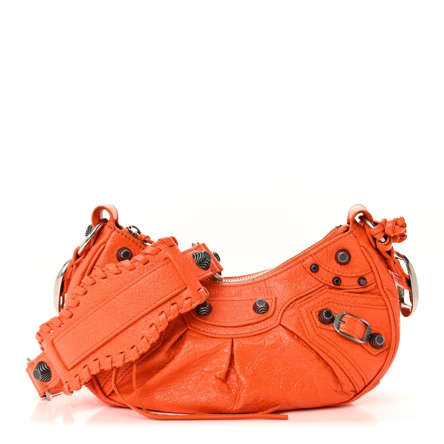 Balenciaga Agneau Arena Le Cagole Shoulder Bag XS Orange