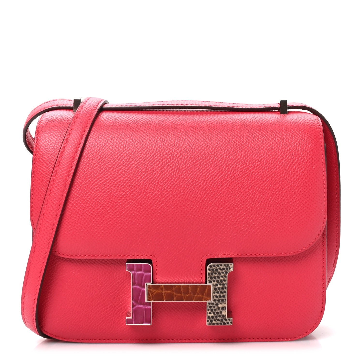 Hermes Epsom Shiny Alligator Lizard Constance 18 Rose Extreme Rose Poupre Etru Ombre