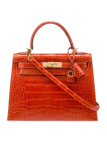 Hermes Shiny Alligator Kelly II Sellier 28