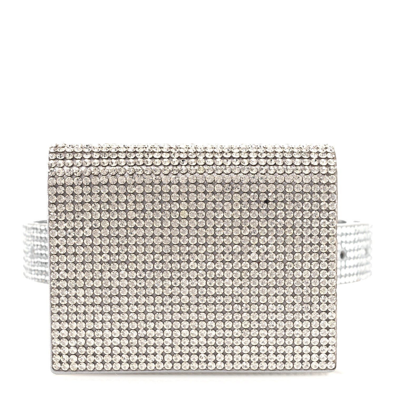 Judith Leiber Swarovski Crystal Convertible Belt Bag Silver