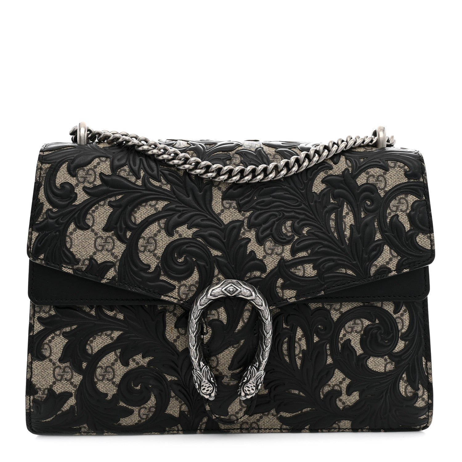 Gucci GG Supreme Monogram Arabesque Medium Dionysus Shoulder Bag Black