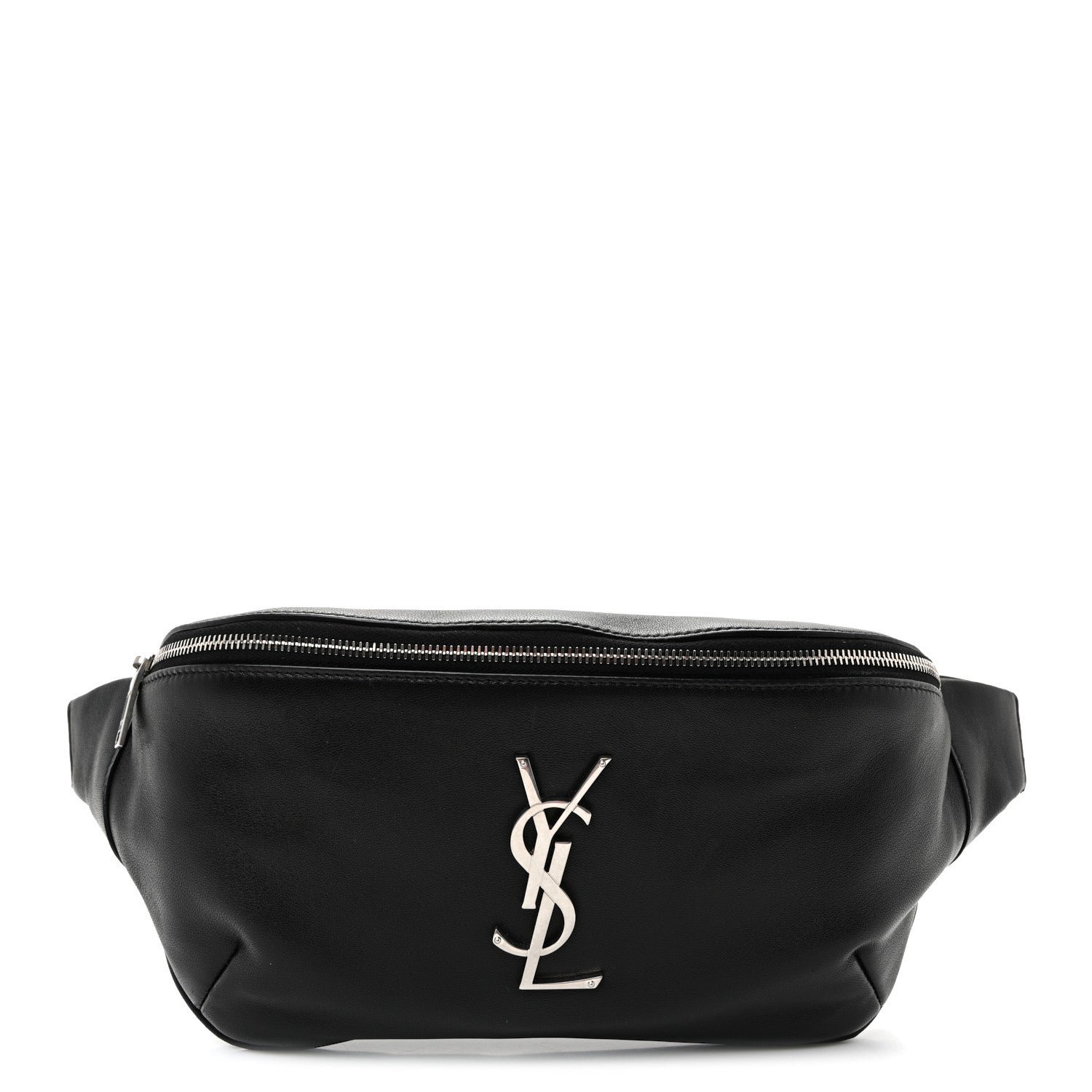 Saint Laurent Lambskin Monogram Belt Bag  Black