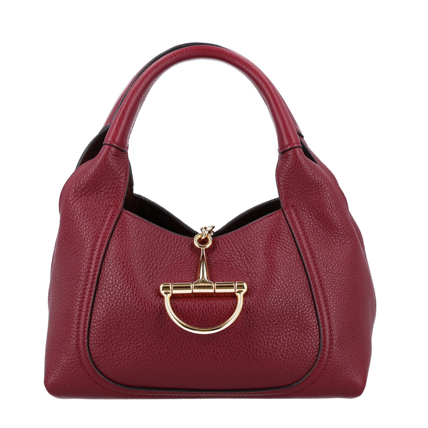 Gucci Grained Calfskin Softbit Medium Shoulder Bag Rosso Ancora
