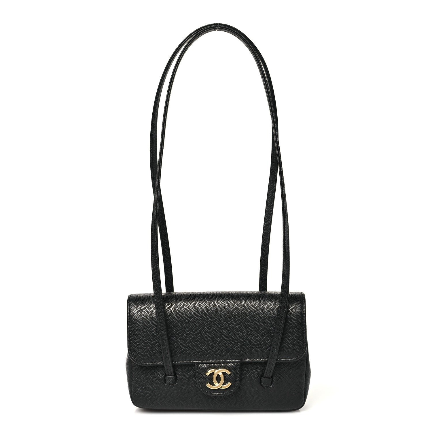 Chanel Shiny Caviar Mini Preppy Coco Shoulder Bag Black