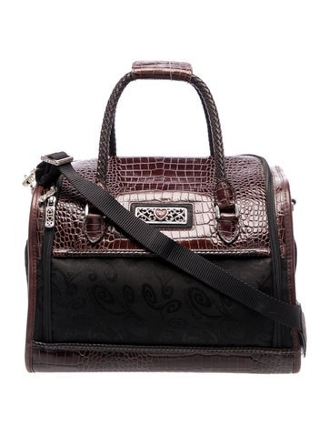 Embossed Leather Top Handle Bag