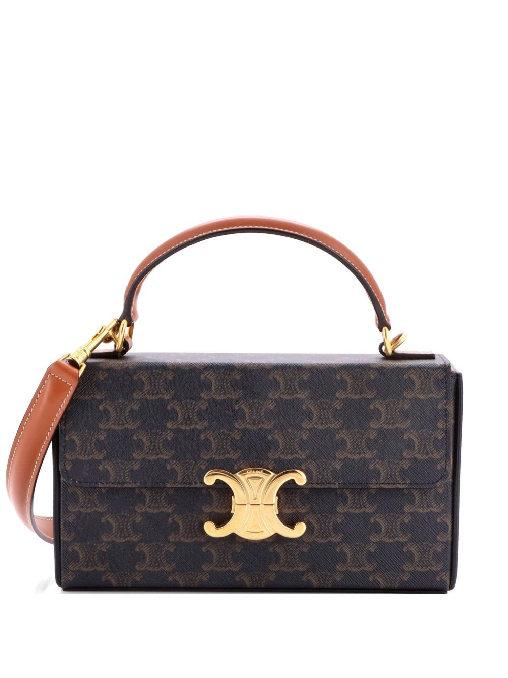 Triomphe Box Top Handle Bag Triomphe Coated Canvas satchel