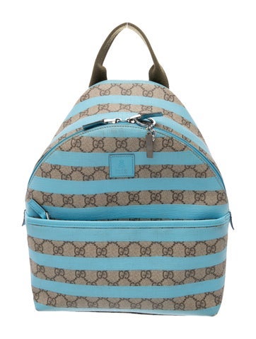 Blue and neutral patterned GG Supreme Backpack