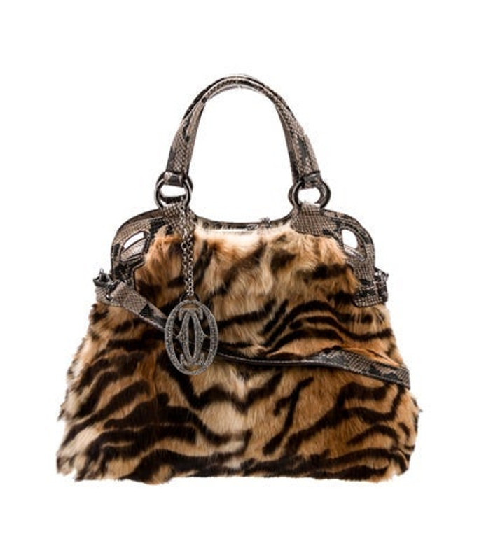 Cartier Fur Top Handle Bag