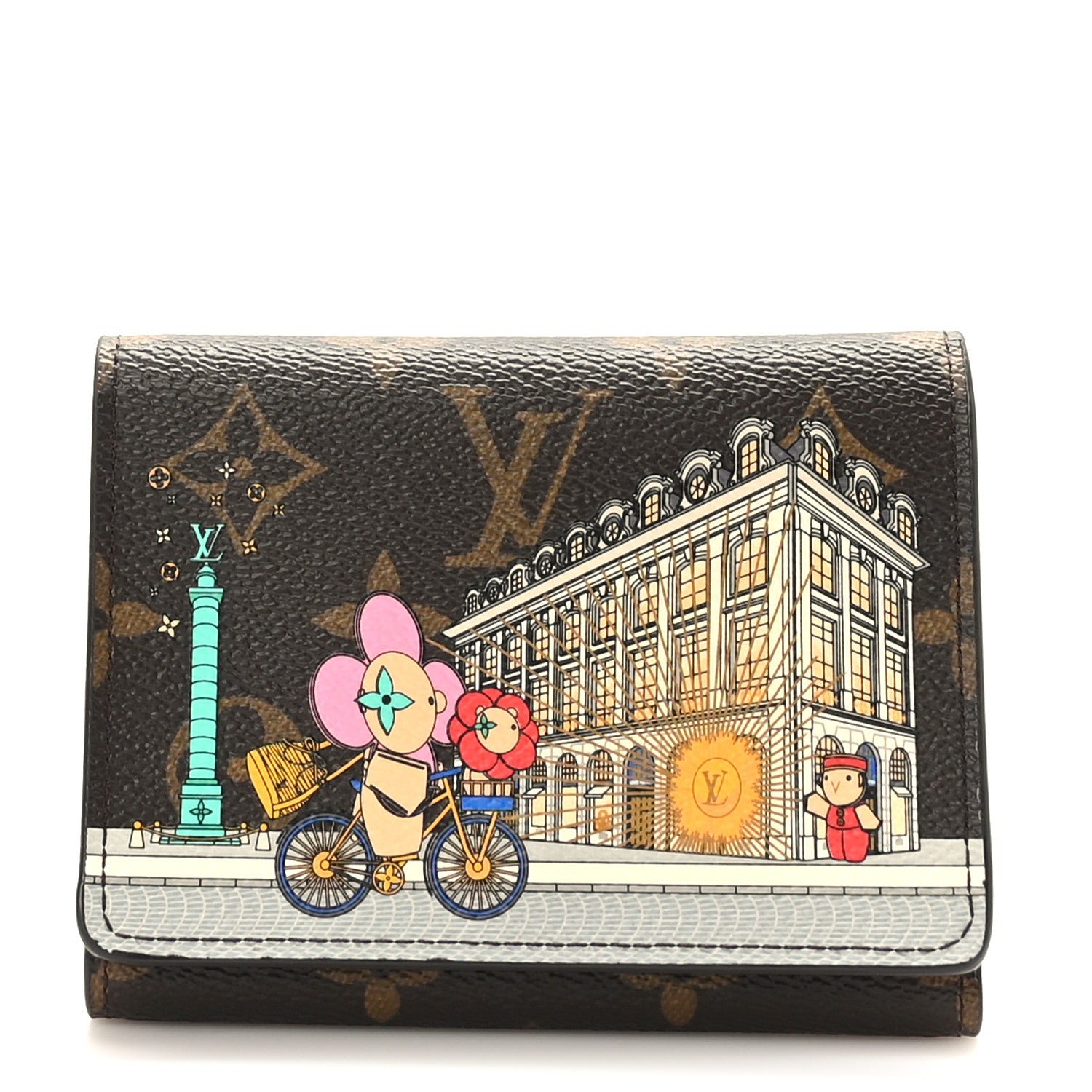 Louis Vuitton Monogram 2022 Christmas Animation Paris Victorine Wallet Pink