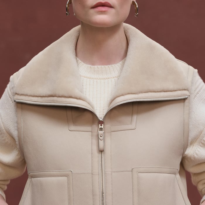 Beige Glaise Reversible Sleeveless Jacket