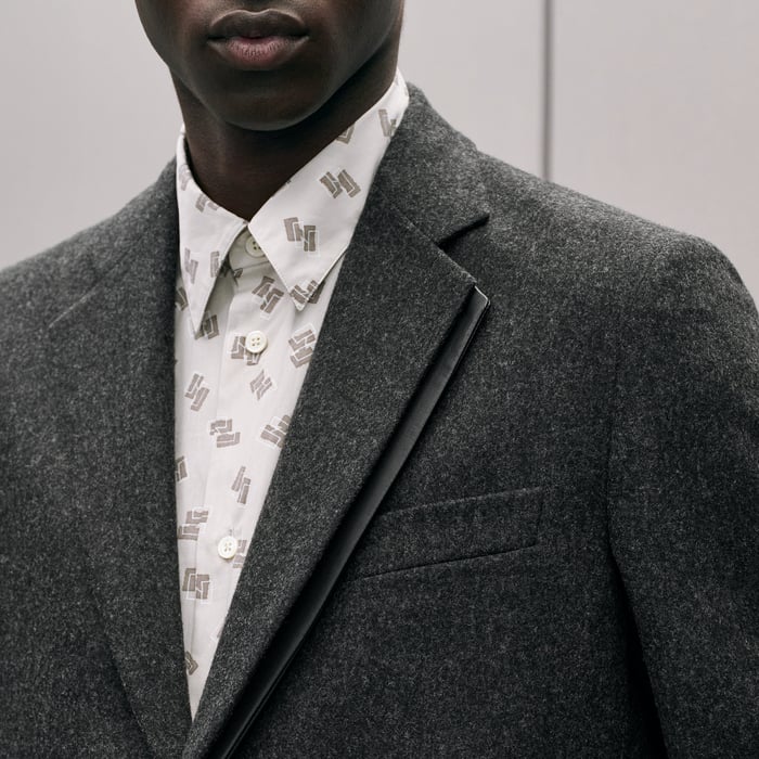 Anthracite Stadium Relax Jacket With Leather Detail
