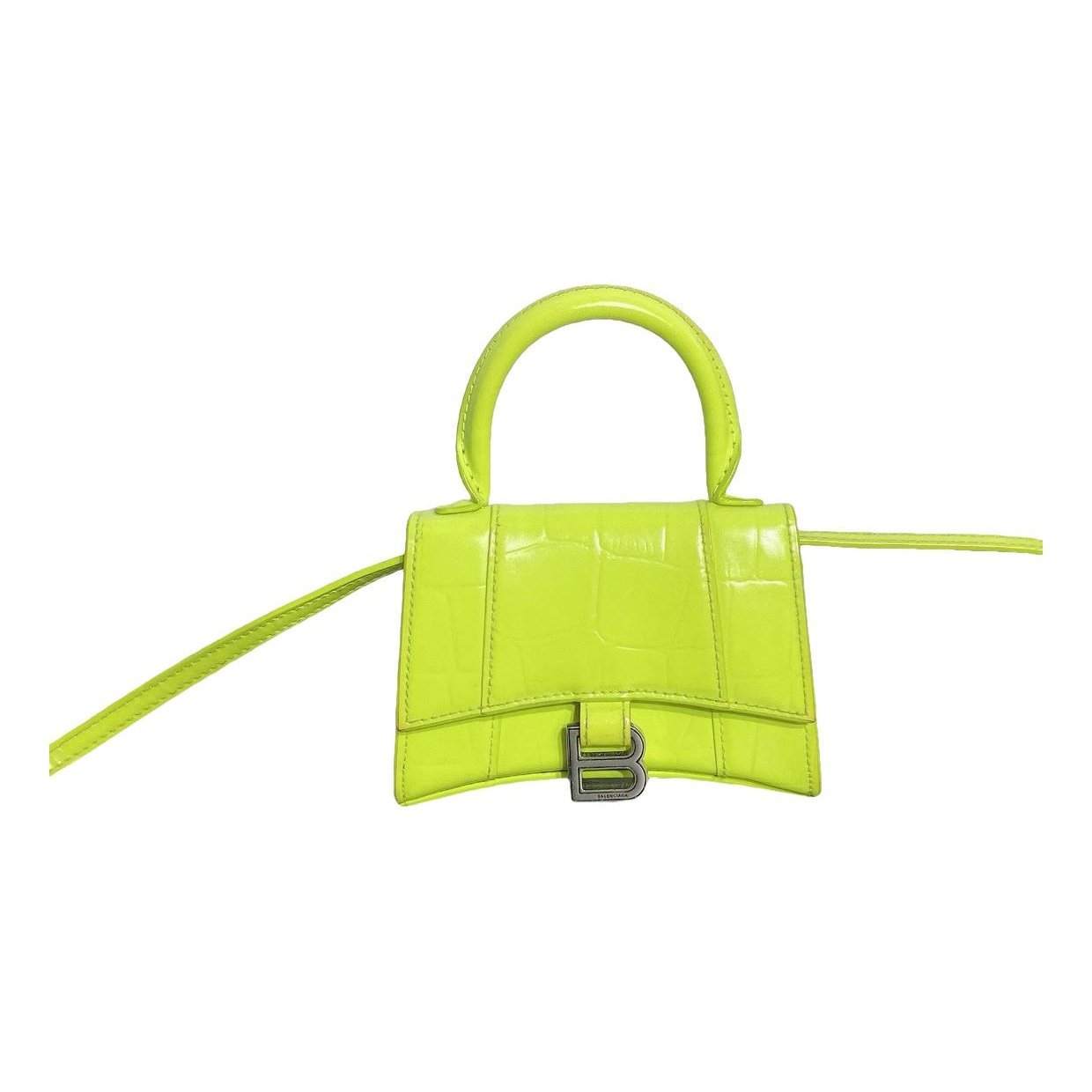 Hourglass leather handbag