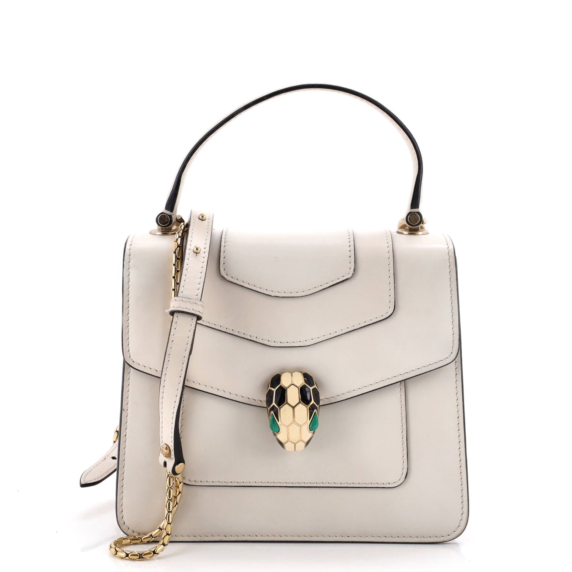 Serpenti Forever Top Handle Bag Leather Small