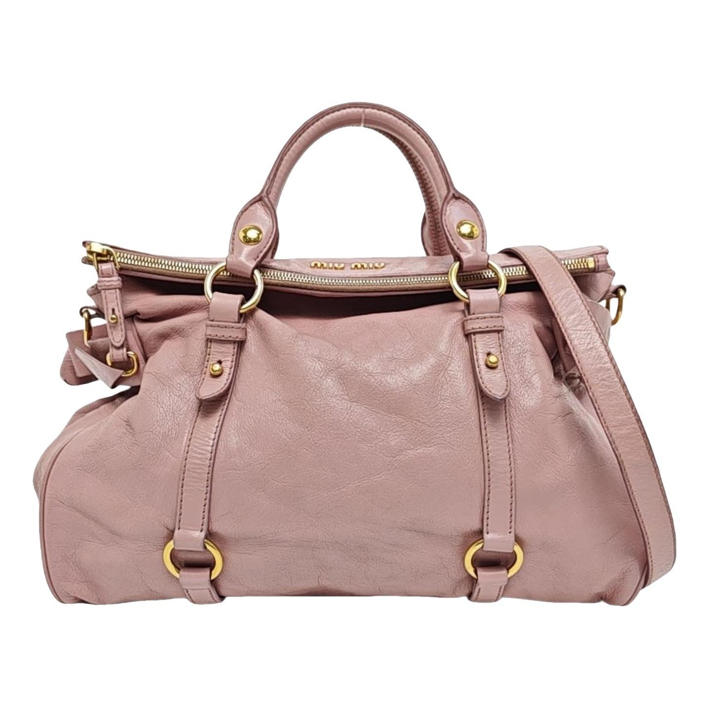 Bow bag leather handbag