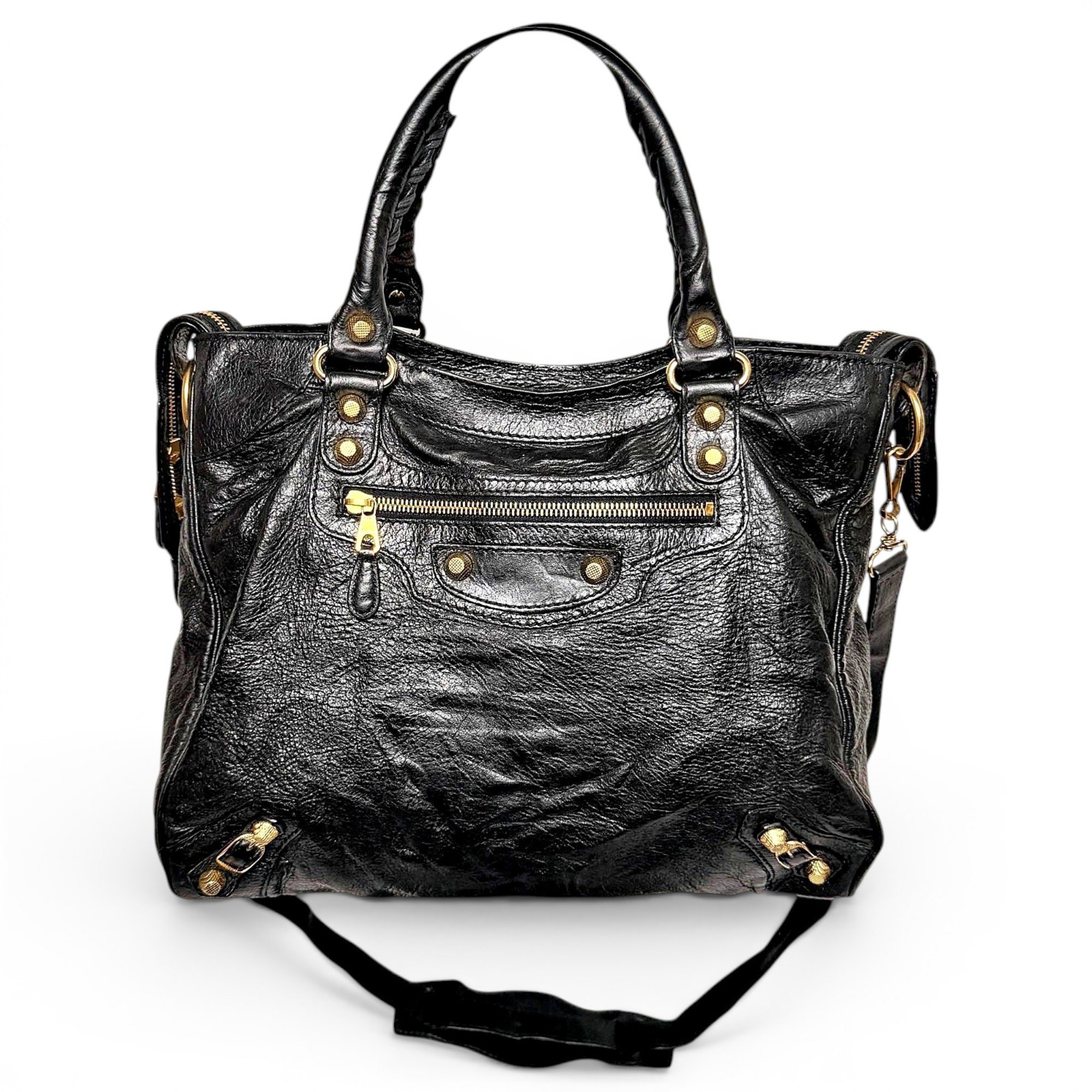 City leather handbag