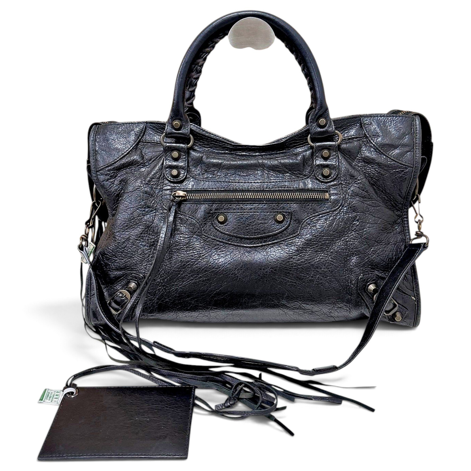 City leather handbag