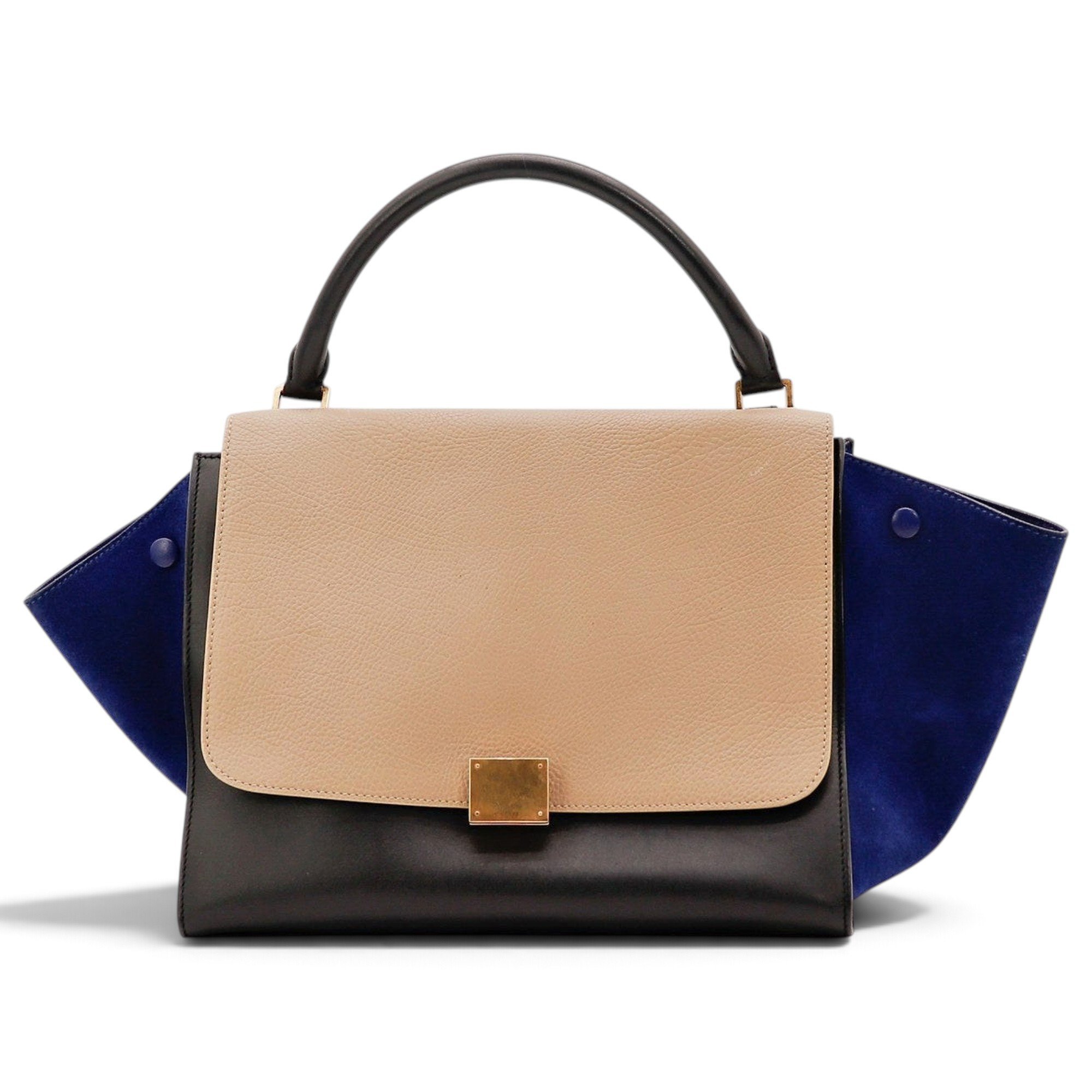 Trapèze leather handbag