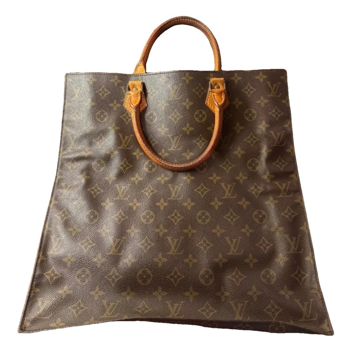Plat leather handbag