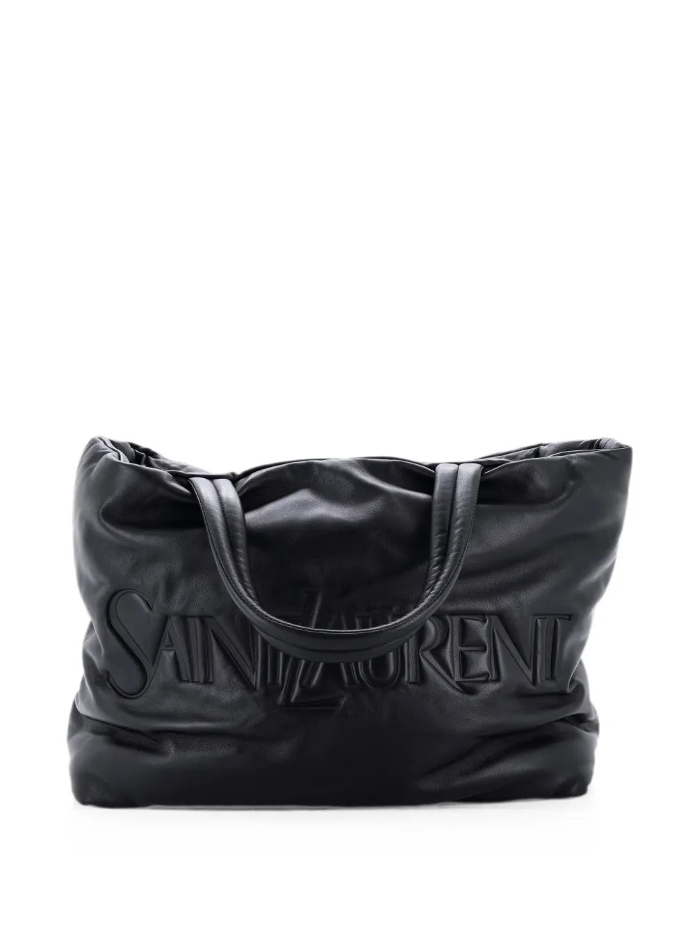 Debossed Logo Padded Leather tote bag
