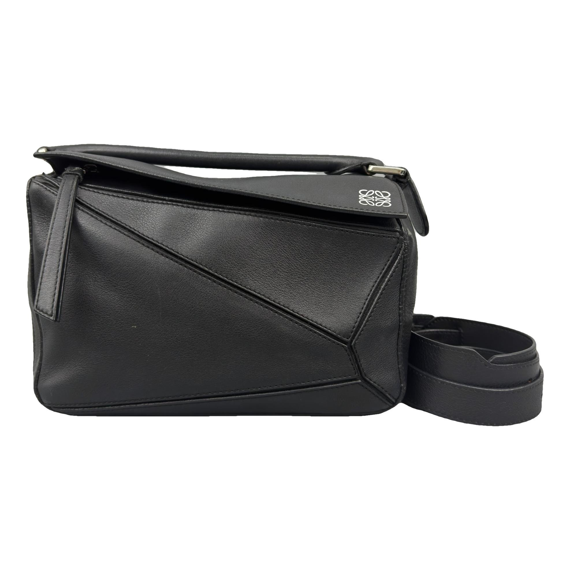 Puzzle leather handbag