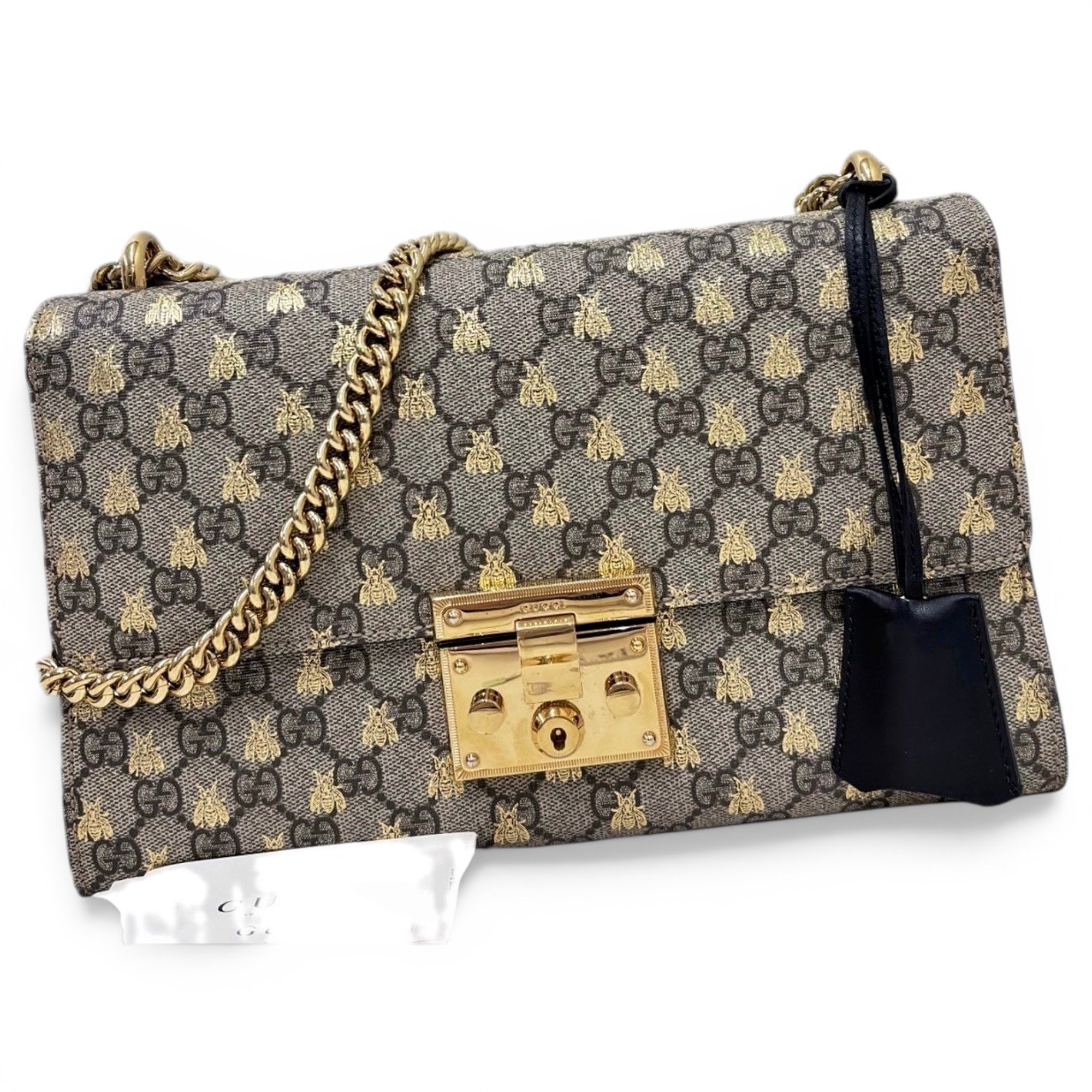 Padlock leather handbag