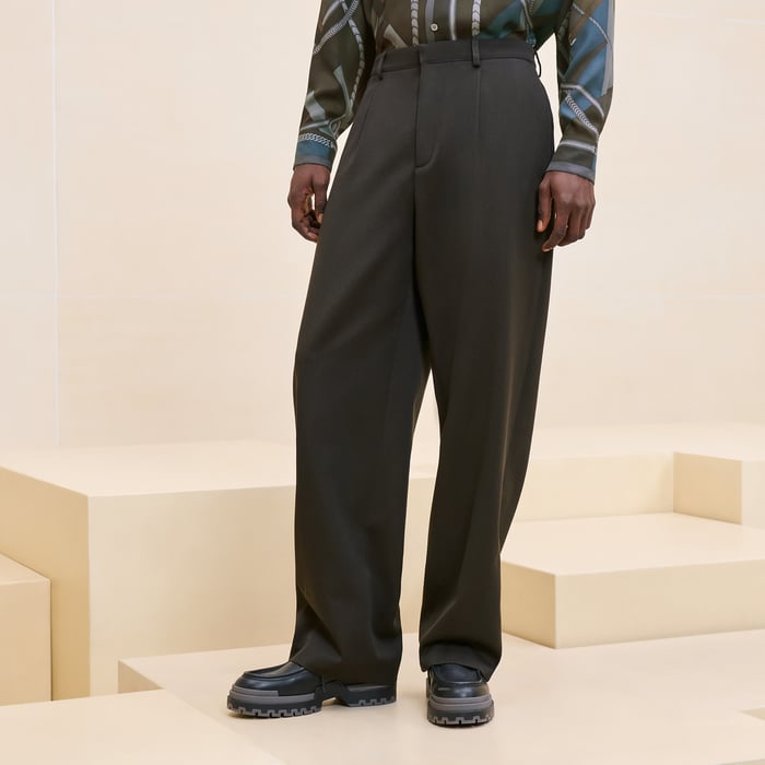 Kaki Pleated Raspail Pants